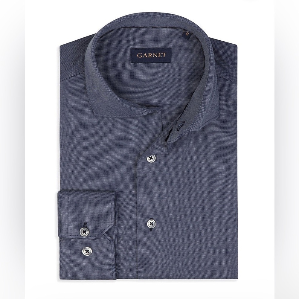 Garnet Men’s Long Sleeve Button-Up Shirt Blue Size M